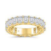 LADIES BAND 6 1/3CT EMERALD DIAMOND 14 K YELLOW GOLD