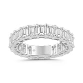 LADIES BAND 6 5/8CT EMERALD DIAMOND 14K WHITE GOLD