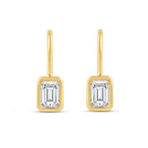 LADIES EARRINGS 1.00CT EMERALD DIAMOND 14K YELLOW GOLD