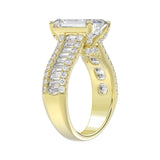 14K WHITE GOLD 1 1/4CT ROUND/BAGUETTE/RADIANT DIAMOND LADIES RING (CENTER STONE RADIANT DIAMOND 4CT)