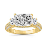 14K YELLOW GOLD 4 1/3CT ROUND/RADIANT DIAMOND LADIES RING (CENTER STONE RADIANT DIAMOND 3CT)