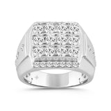 10K WHITE GOLD 2.00CT ROUND DIAMOND MEN'S RING