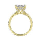 14K YELLOW GOLD 2 1/4CT ROUND/EMERALD DIAMOND LADIES RING (CENTER STONE EMERALD DIAMOND 2.00CT)