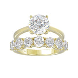 14K YELLOW GOLD 4.00CT ROUND DIAMOND BRIDAL SET (CENTER STONE ROUND DIAMOND 2CT)
