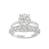 LADIES BRIDAL SET 4 1/10CT ROUND DIAMOND 14K WHITE GOLD (CENTER STONE ROUND DIAMOND 2 1/2CT)