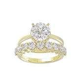 LADIES BRIDAL SET 4 1/10CT ROUND DIAMOND 14K YELLOW GOLD (CENTER STONE ROUND DIAMOND 2 1/2CT)
