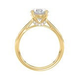 14K Yellow Gold Oval Diamond Engagement Ring 3.05 Ct Round & Oval Diamond Ring With 3.00 Ct Center Stone (Color F-G -Clarity Vs1/Vs2)
