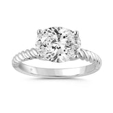 14K WHITE GOLD 2 1/4CT ROUND/OVAL DIAMOND LADIES RING (CENTER STONE OVAL DIAMOND 2.00CT)