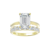 LADIES BRIDAL SET 3 7/8CT ROUND/EMERALD DIAMOND 14K YELLOW GOLD (CENTER STONE EMERALD DIAMOND (2 1/2CT)