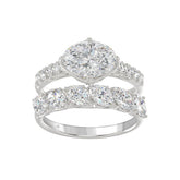 Ladies 14K White Gold Ladies Elegance- Bridal Set 3 3/4CT Round & Oval Diamonds 2.00CT Oval Center stone (Color F-G -Clarity VS1/VS2)