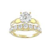 14K YELLOW GOLD 3 5/8CT ROUND DIAMOND BRIDAL SET (CENTER STONE ROUND DIAMOND 2CT)