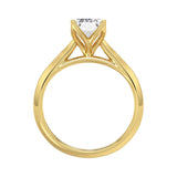 LADIES SOLITAIRE RING 2 1/2CT RADIANT DIAMOND 14K YELLOW GOLD
