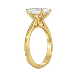 LADIES SOLITAIRE RING 2 1/2CT RADIANT DIAMOND 14K YELLOW GOLD