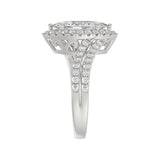 14K WHITE GOLD 2 3/4CT ROUND/MARQUISE DIAMOND LADIES RING (CENTER STONE MARQUISE DIAMOND 2CT)
