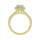14K YELLOW GOLD 3.00CT ROUND/MARQUISE DIAMOND LADIES RING (CENTER STONE MARQUISE DIAMOND 2CT)