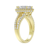 14K YELLOW GOLD 3.00CT ROUND/MARQUISE DIAMOND LADIES RING (CENTER STONE MARQUISE DIAMOND 2CT)