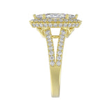14K YELLOW GOLD 3.00CT ROUND/MARQUISE DIAMOND LADIES RING (CENTER STONE MARQUISE DIAMOND 2CT)