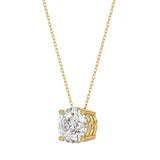 LADIES SOLITAIRE PENDANT WITH UNDER-PASS CHAIN 1 1/2CT ROUND DIAMOND 14K YELLOW GOLD