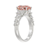 ETERNAL BLUSH COLLECTION 14K WHITE GOLD 4 3/4CT ROUND/RADIANT DIAMOND PINK OVAL DIAMOND LADIES RING (CENTER STONE PINK OVAL DIAMOND 3.00CT)