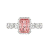 ETERNAL BLUSH COLLECTION 14K WHITE GOLD 3 1/2CT ROUND/ PINK RADIANT DIAMOND LADIES RING (CENTER STONE PINK RADIANT DIAMOND 2CT)