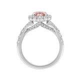 ETERNAL BLUSH COLLECTION 14K WHITE GOLD 3 1/4CT ROUND/MARQUISE DIAMOND LADIES RING (CENTER STONE PINK MARQUISE DIAMOND 2CT)