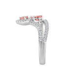 ETERNAL BLUSH COLLECTION 14K WHITE GOLD 1.00CT PINK ROUND/ PINK PEAR DIAMOND LADIES RING