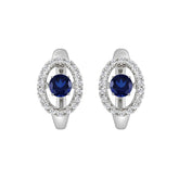 14K WHITE GOLD 3/4CT ROUND DIAMOND LADIES HOOPS EARRING