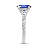 14K WHITE GOLD 3.00CT ROUND/PEAR/OVAL DIAMOND LADIES RING (CENTER STONE BLUE OVAL DIAMOND 2CT)