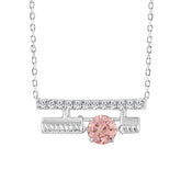 ETERNAL BLUSH COLLECTION 14K WHITE GOLD 5/8CT ROUND DIAMOND LADIES PENDANT (ROUND PINK)