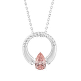 ETERNAL BLUSH COLLECTION 14K WHITE GOLD 1/2CT PINK PEAR DIAMOND LADIES PENDANT WITH CHAIN