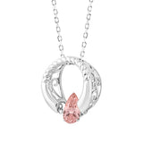 ETERNAL BLUSH COLLECTION 14K WHITE GOLD 1/2CT PINK PEAR DIAMOND LADIES PENDANT WITH CHAIN