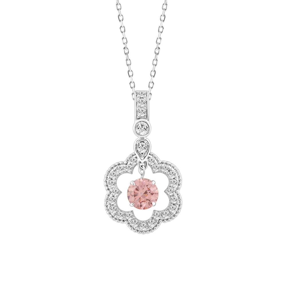 14K WHITE GOLD 3/4CT ROUND DIAMOND LADIES PENDANT WITH CHAIN