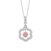 14K WHITE GOLD 3/4CT ROUND DIAMOND LADIES PENDANT WITH CHAIN