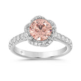 18K WHITE GOLD 1 1/2CT ROUND DIAMOND LADIES RING (CENTER STONE ROUND DIAMOND 1CT)