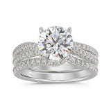 14K WHITE GOLD 2 1/2CT ROUND DIAMOND BRIDAL SET (CENTER STONE ROUND DIAMOND 2CT)