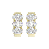 14K YELLOW GOLD 3.00CT OVAL DIAMOND LADIES HOOP EARRINGS