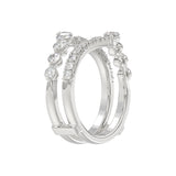 14K WHITE GOLD 1.00CT ROUND DIAMOND LADIES WRAP RING
