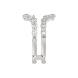 14K WHITE GOLD 1.00CT ROUND DIAMOND LADIES WRAP RING