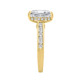 14K YELLOW GOLD 3 1/2CT ROUND/BAGUETTE/RADIANT DIAMOND LADIES RING
