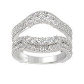 14K WHITE GOLD 1 1/4CT ROUND DIAMOND LADIES WRAP RING