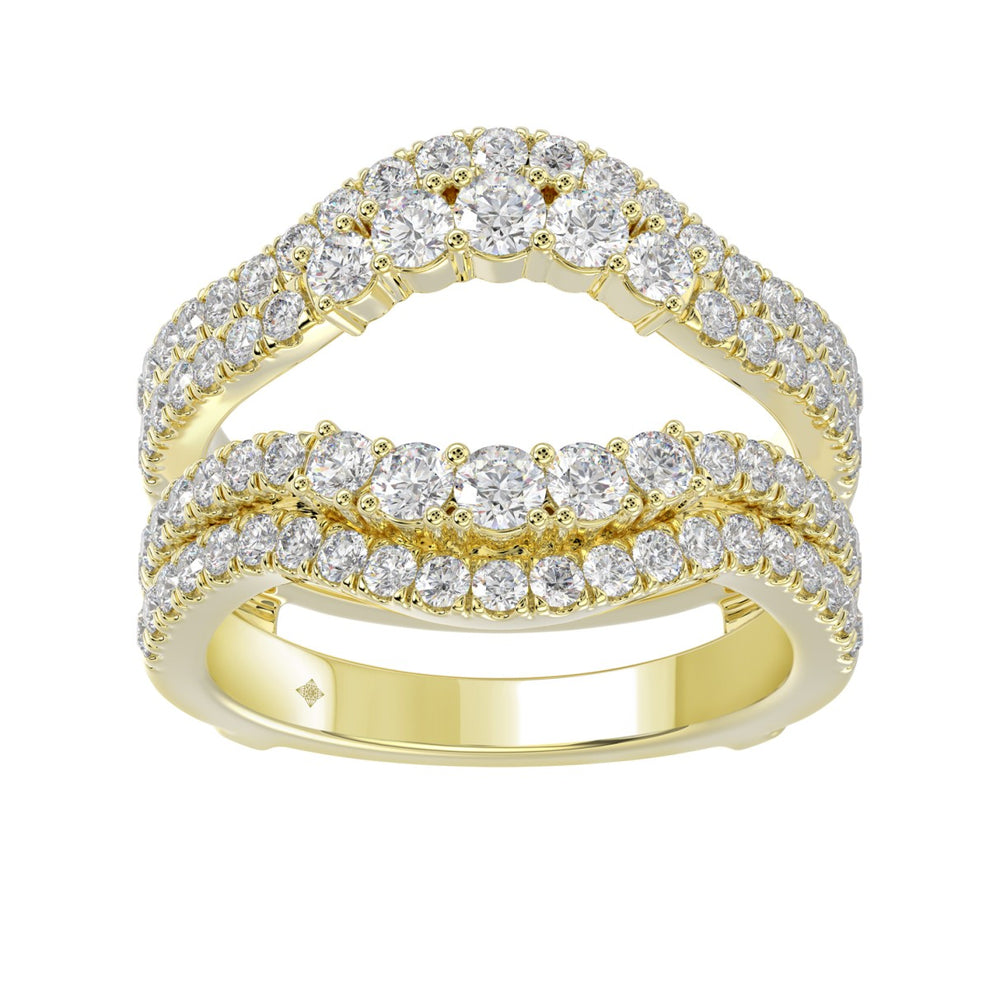 14K YELLOW GOLD 1 1/4CT ROUND DIAMOND LADIES WRAP RING