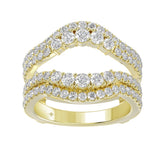14K YELLOW GOLD 1 1/4CT ROUND DIAMOND LADIES WRAP RING