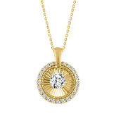 14K YELLOW GOLD 3/4CT ROUND DIAMOND LADIES PENDANT WITH CHAIN