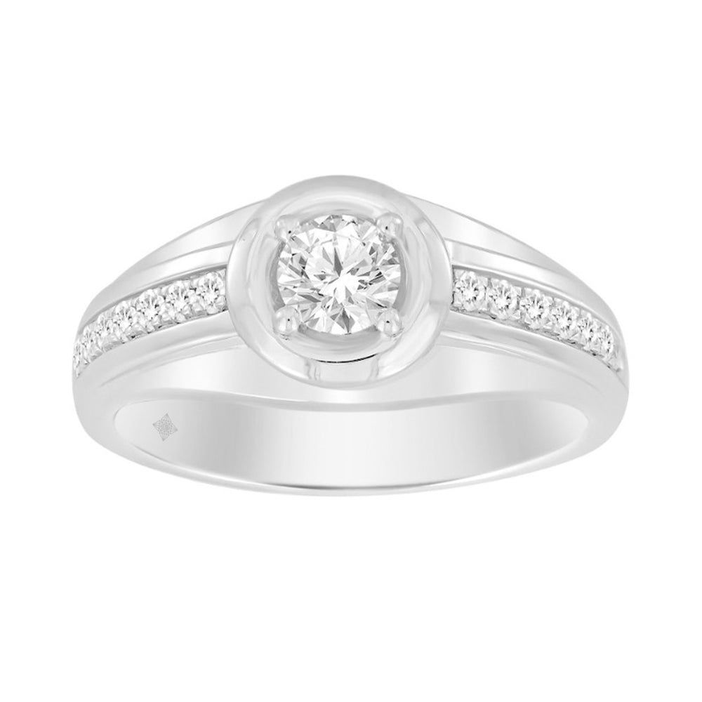10K WHITE GOLD 3/4CT ROUND DIAMOND MEN'S RING