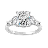 14K WHITE GOLD 4.00CT RADIANT/HALF MOON/TAPER BAGUETTE DIAMOND LADIES RING