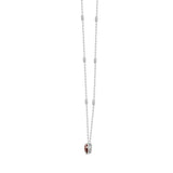 14K WHITE GOLD 2.00CT ROUND/PEAR DIAMOND LADIES NECKLACE (RUBY DIAMOND 2 STONE)