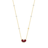 14K YELLOW GOLD 2 7/8CT ROUND/PEAR DIAMOND LADIES NECKLACE (RUBY DIAMOND 2 3/8CT)