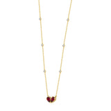14K YELLOW GOLD 2 7/8CT ROUND/PEAR DIAMOND LADIES NECKLACE (RUBY DIAMOND 2 3/8CT)