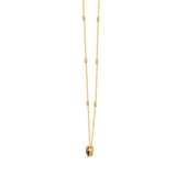 14K YELLOW GOLD 2 7/8CT ROUND/PEAR DIAMOND LADIES NECKLACE (RUBY DIAMOND 2 3/8CT)