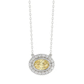14K WHITE/YELLOW GOLD 1 1/4CT ROUND/YELLOW OVAL DIAMOND NECKLACE (CENTER STONE OVAL DIAMOND 1CT)
